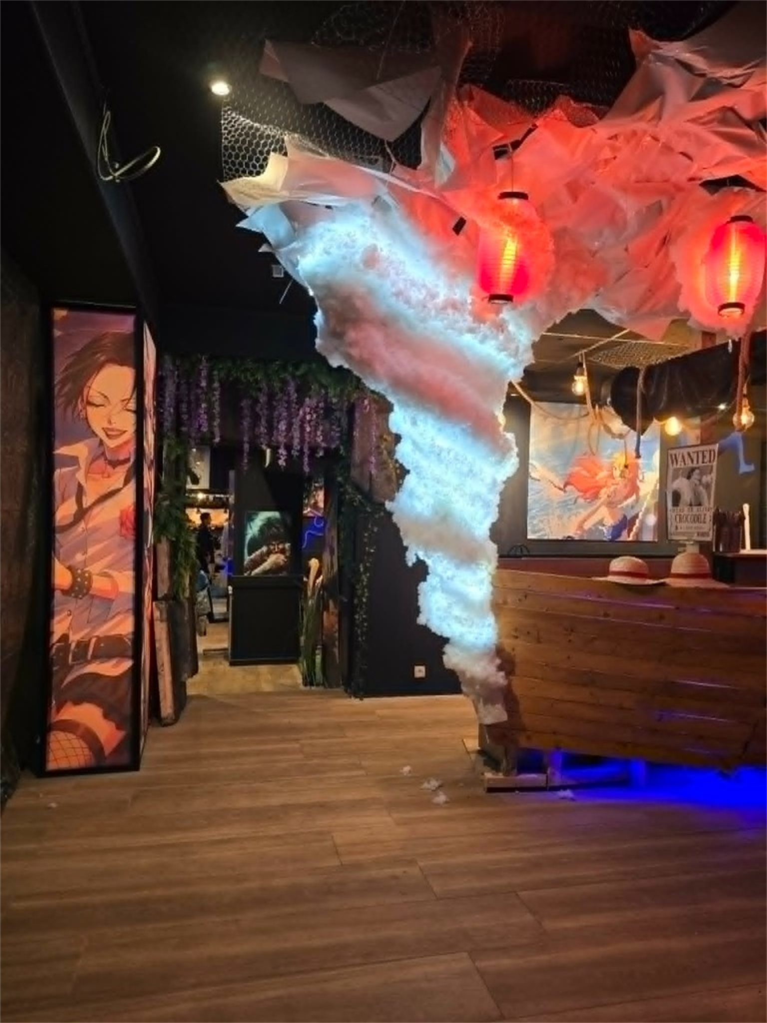 Décor tempête et tornade sur le pont